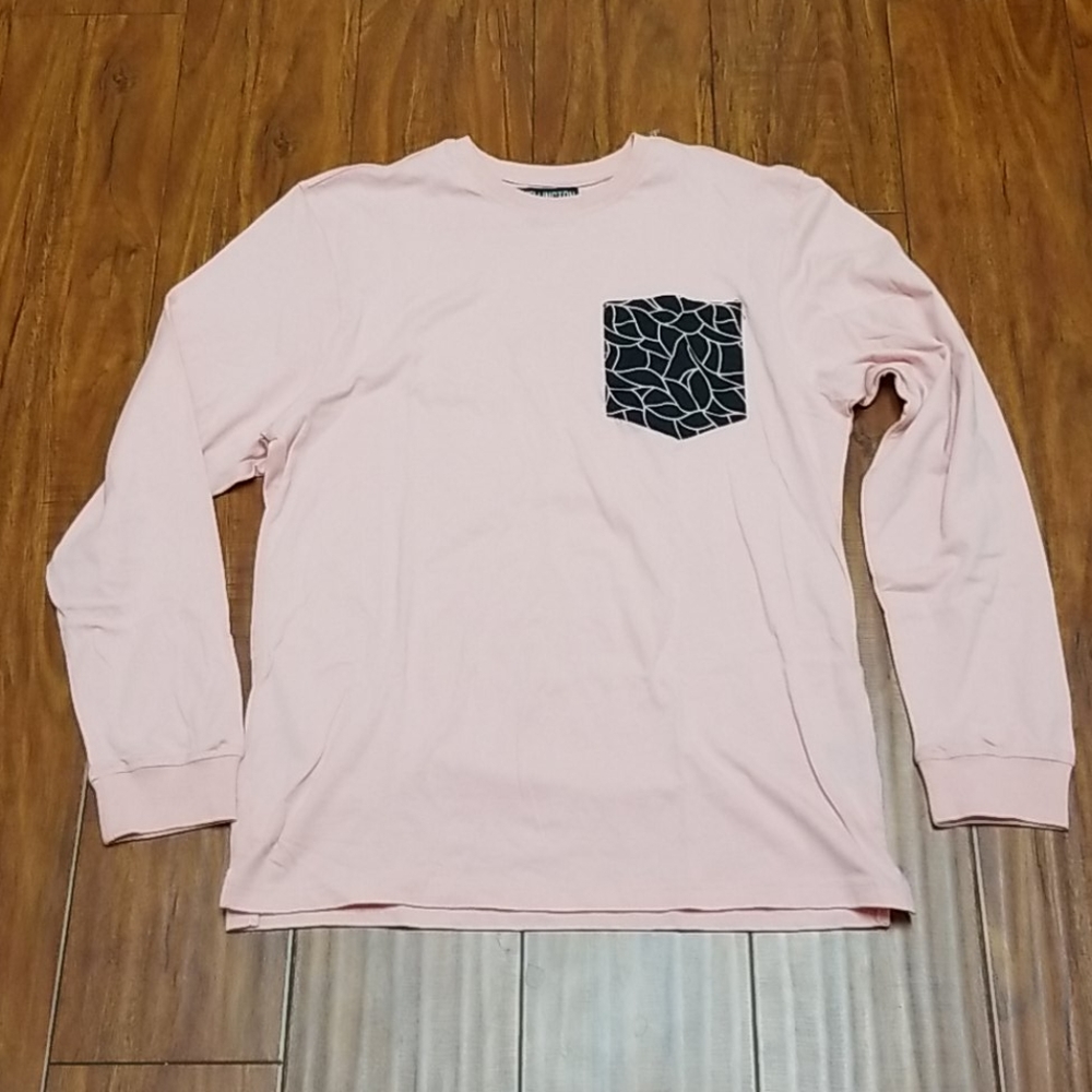 Wellington Men's Long Sleeve Pink & Black Shirt